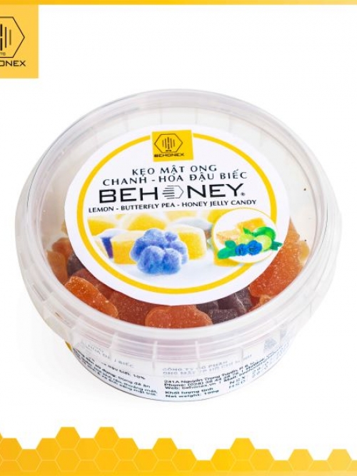 BEHONEY JELLY CANDY WITH LEMON AND BUTTERFLY PEA FLOWER 100 G